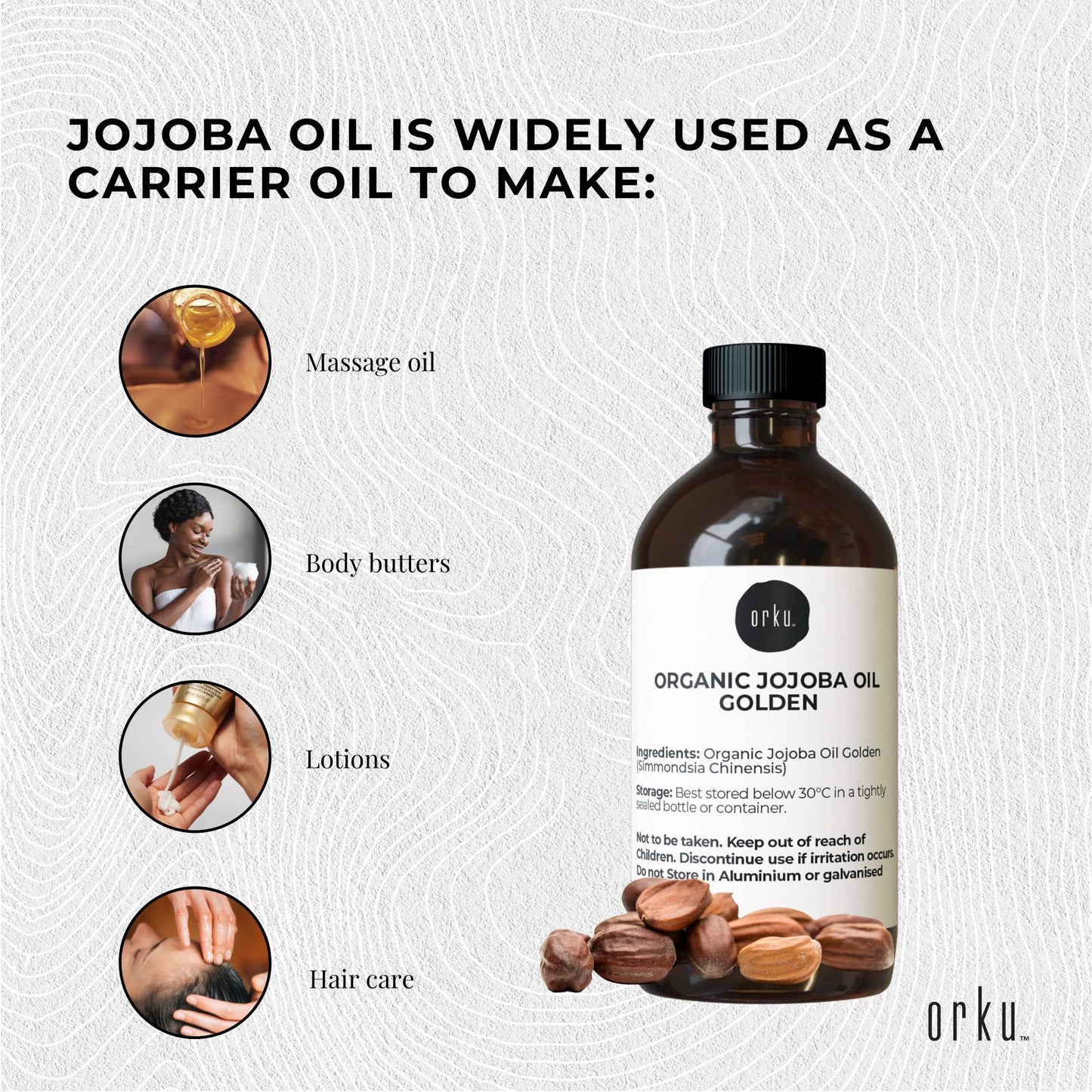 250ml Organic Jojoba Oil - Golden Pure Cold Pressed Seed For Hair Skin Nails-2