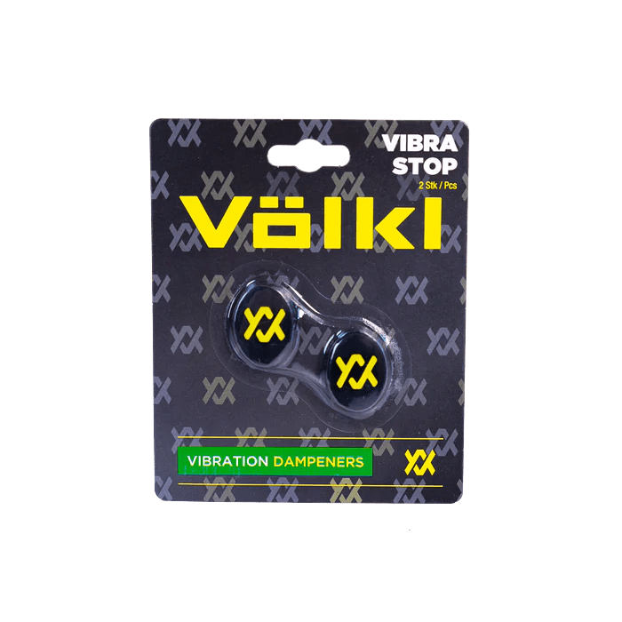 2x Volkl Vibra Stop Tennis Racquet Vibration Dampeners in Black/Yellow
