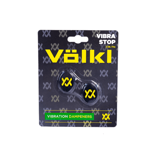 2x Volkl Vibra Stop Tennis Racquet Vibration Dampeners in Black/Yellow