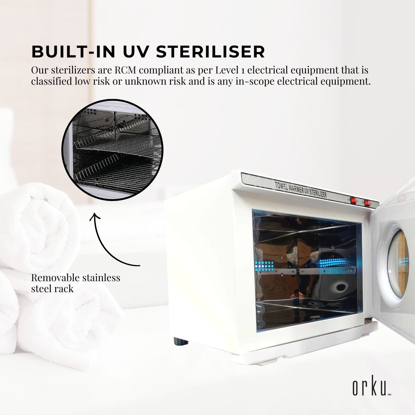 25L White UV Electric Towel Warmer Steriliser Cabinet Beauty Spa Heat Sanitiser-3
