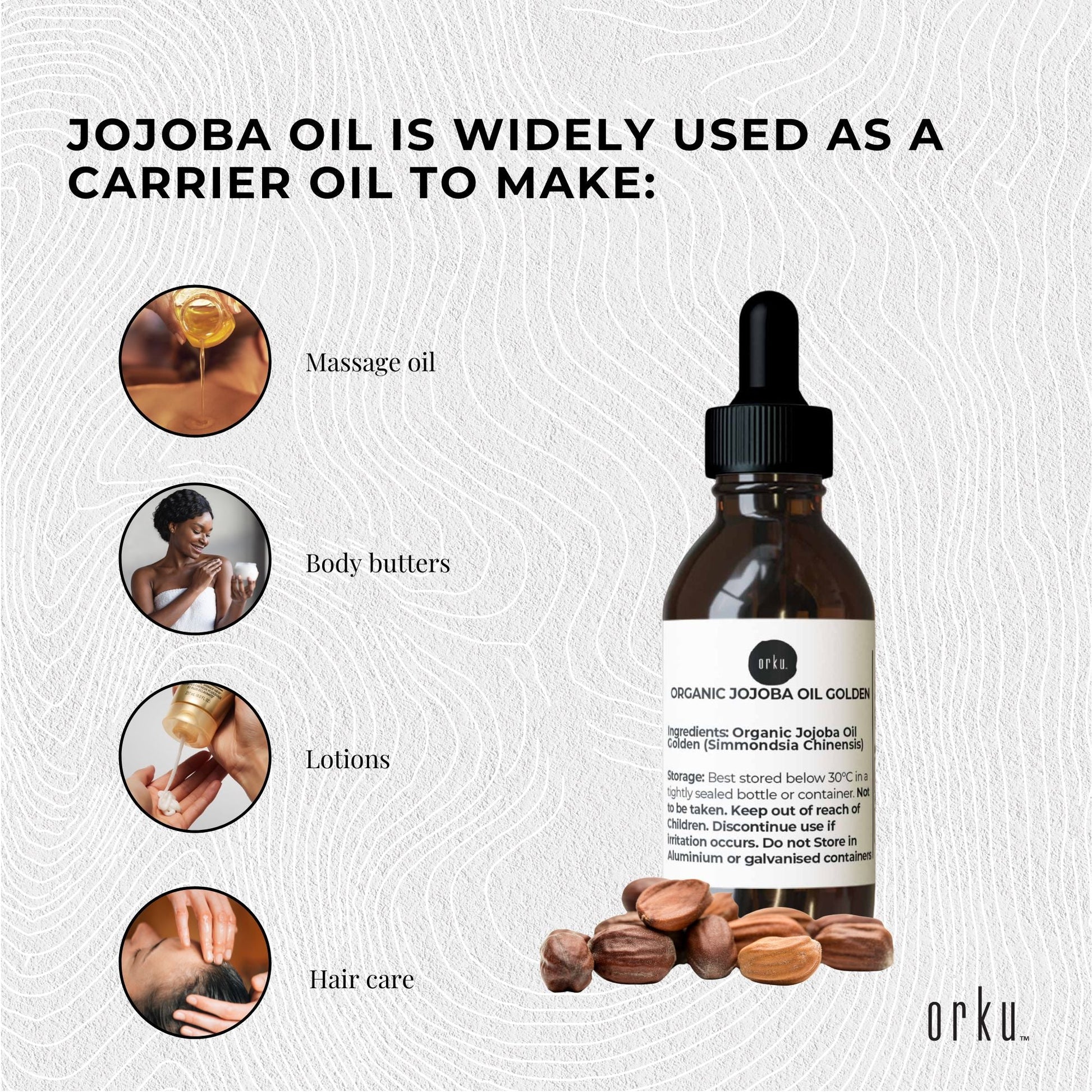 25ml Organic Jojoba Oil - Golden Pure Cold Pressed Seed For Hair Skin Nails-2