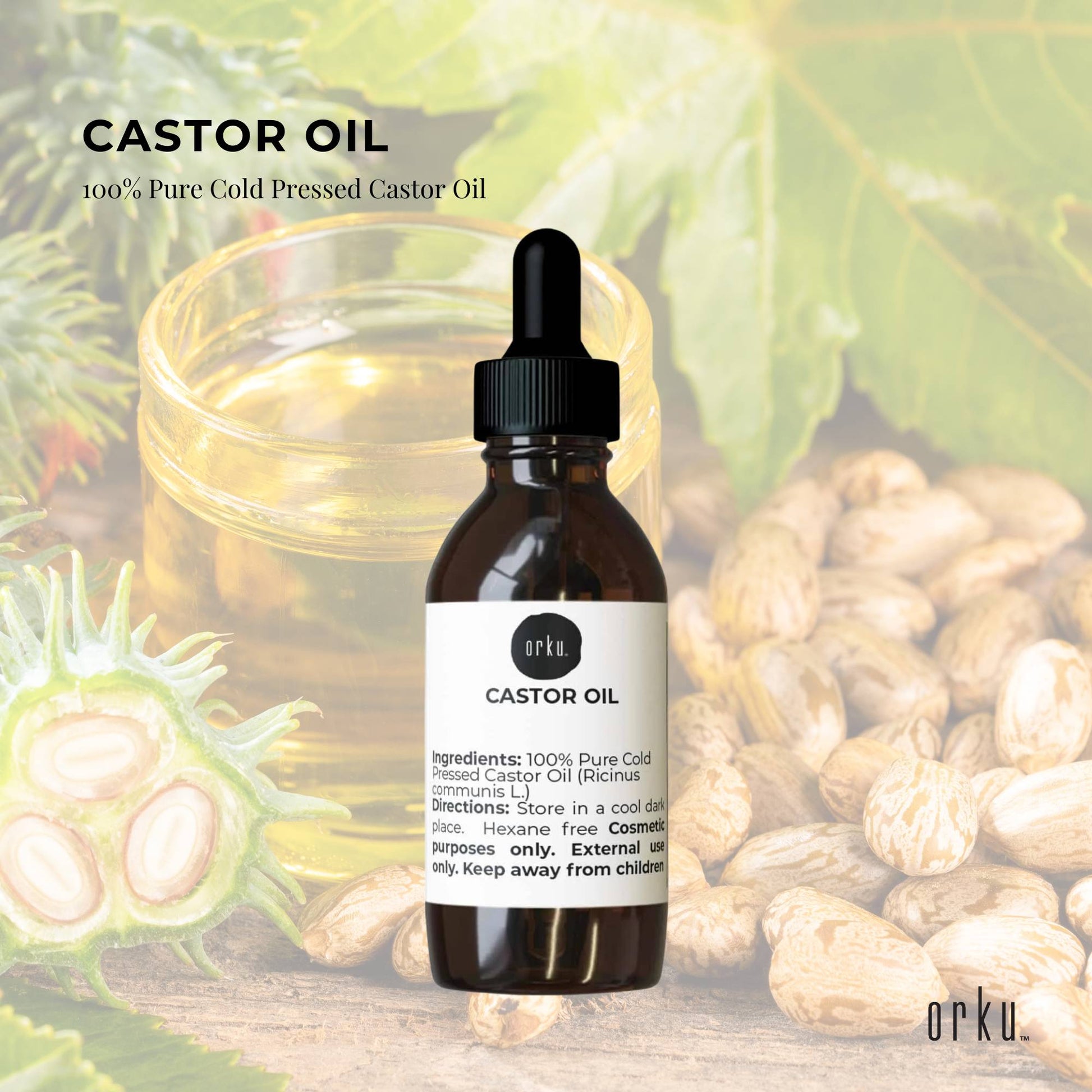 25ml Castor Oil with Dropper - Hexane Free Cold Pressed Virgin Skin Hair Care-1