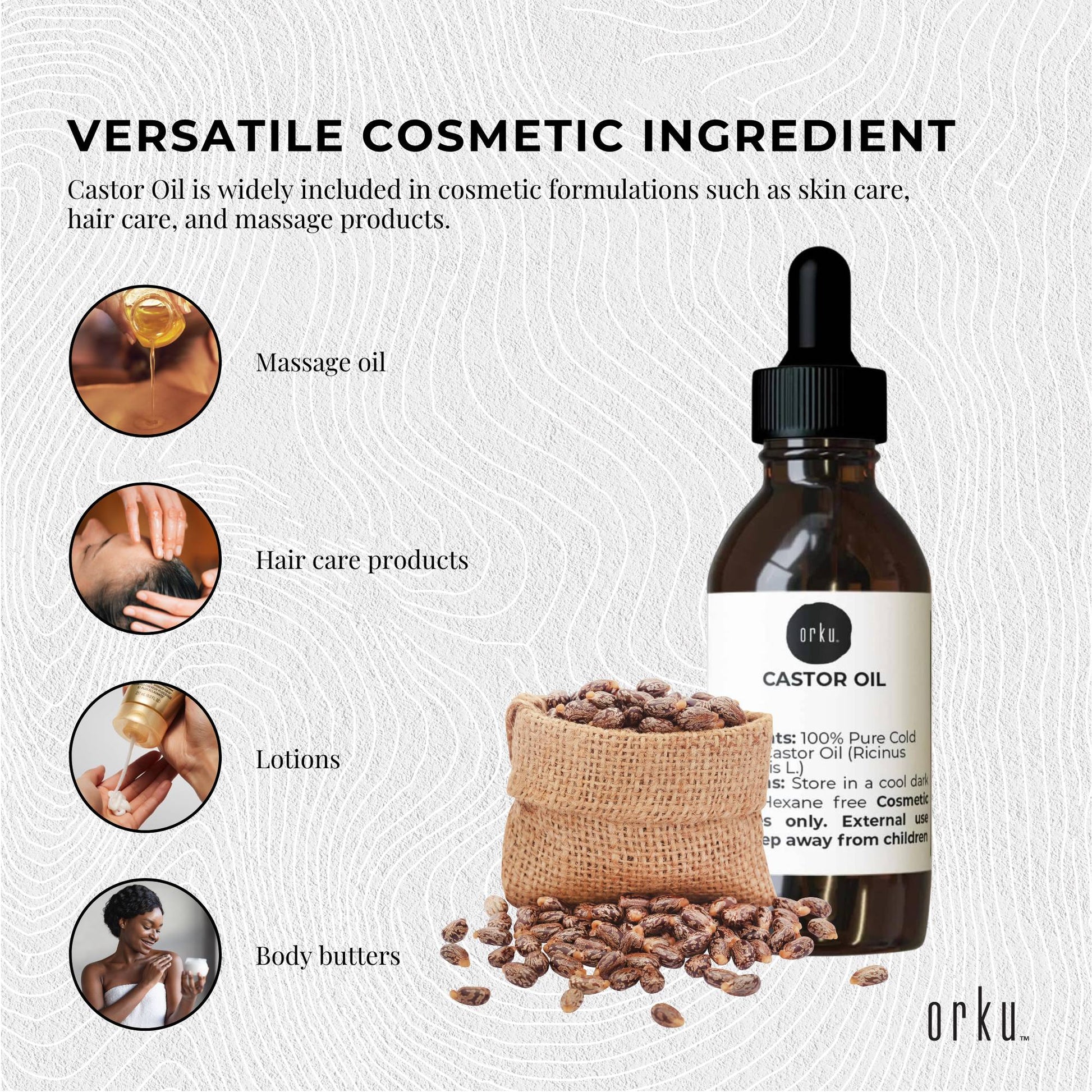 25ml Castor Oil with Dropper - Hexane Free Cold Pressed Virgin Skin Hair Care-2