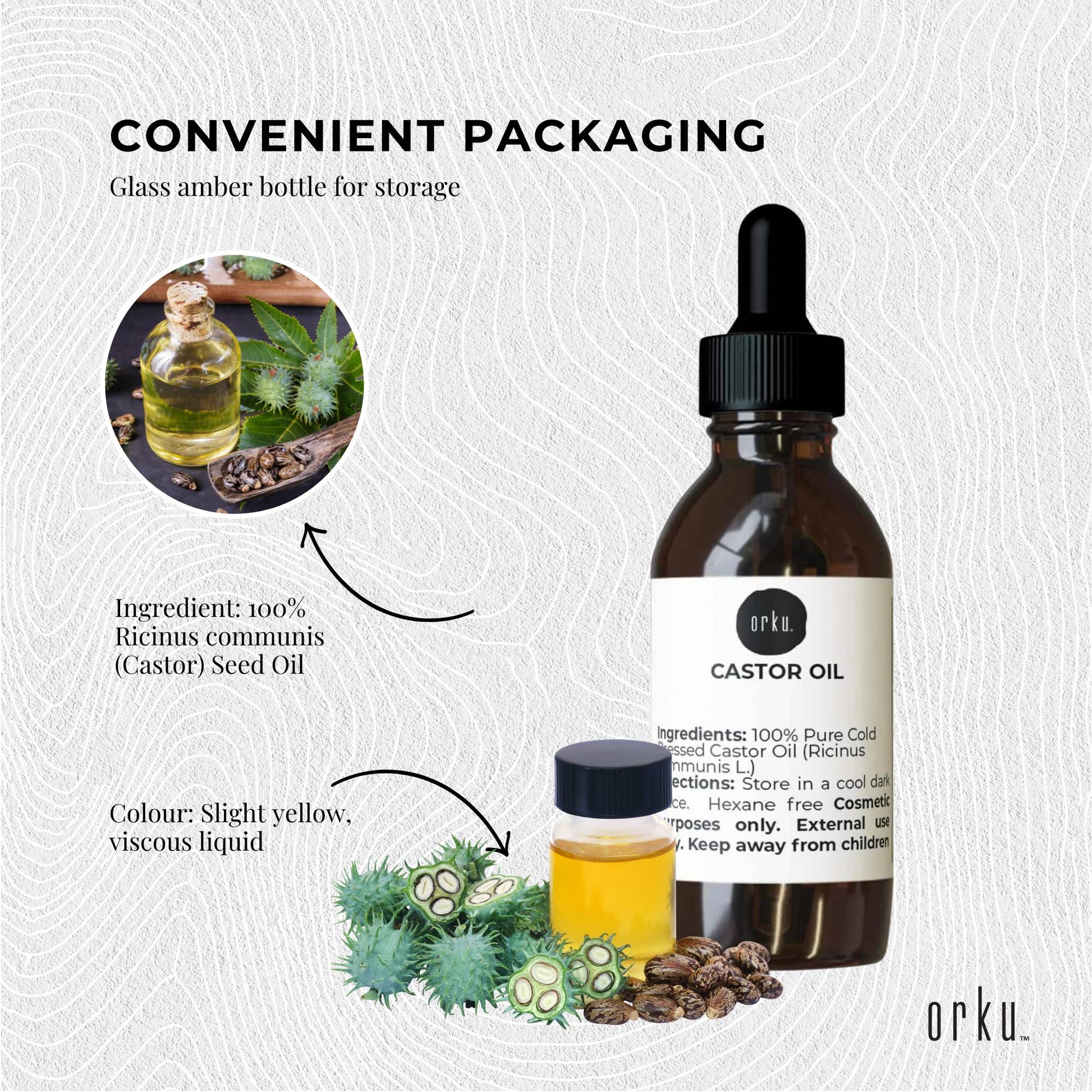 25ml Castor Oil with Dropper - Hexane Free Cold Pressed Virgin Skin Hair Care-4