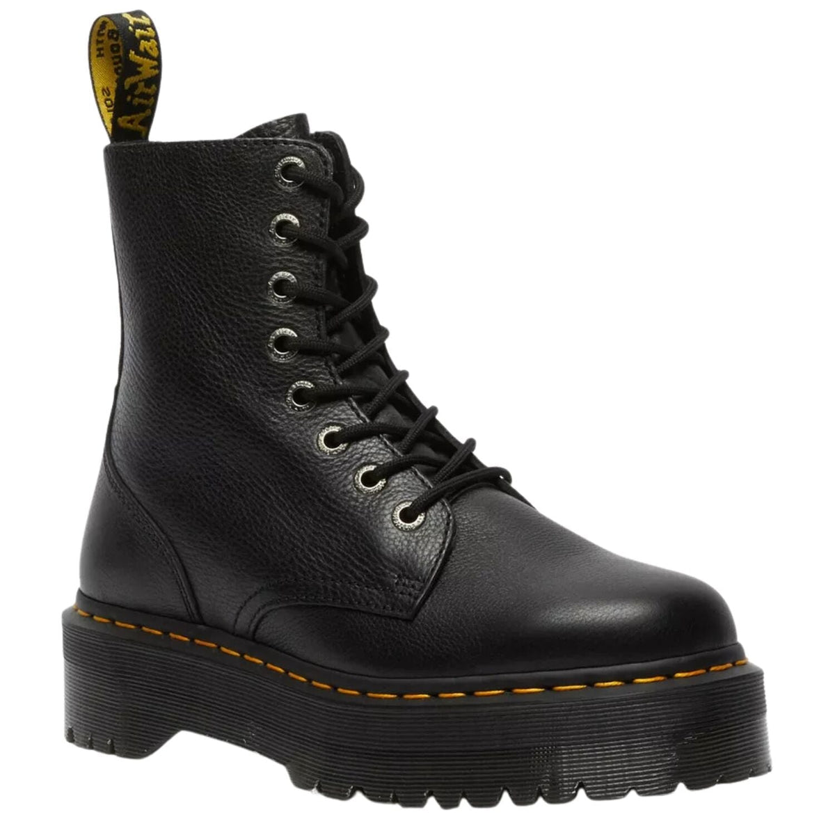 Dr. Martens Jadon III Pisa 8 Eye Leather Platform Boots in Black