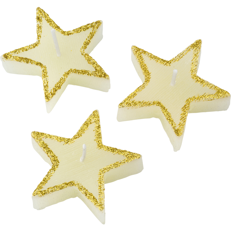 6x Star Shape Candles Tealight Wedding Crystal Wax-2