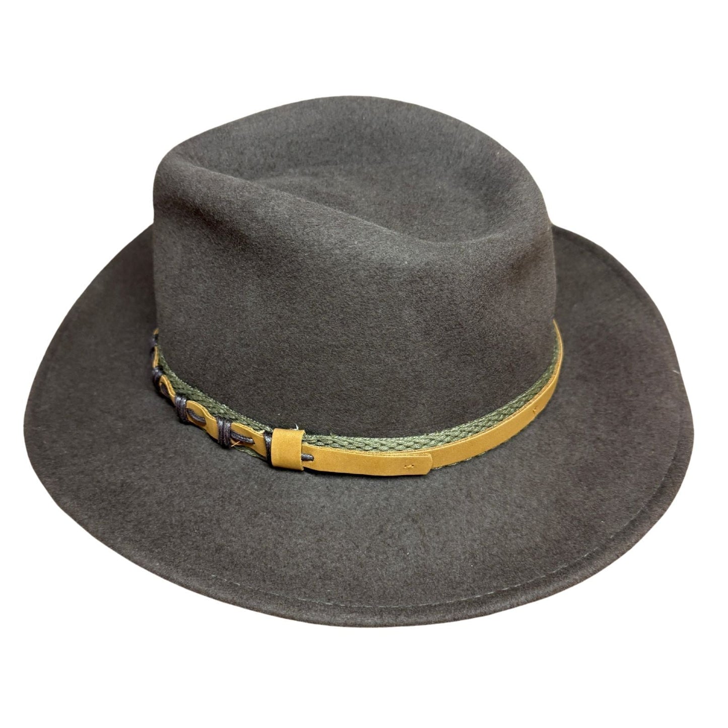 100% Wool Felt Western Cowboy Hat with Leather/Hessian Trim in Brown-3