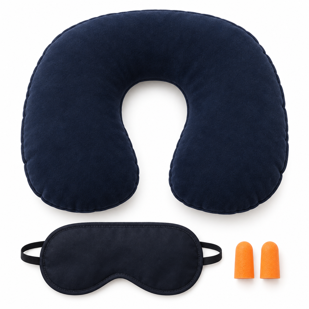 Set of 3 Travel Pillow,  Eye Mask & Ear Plugs