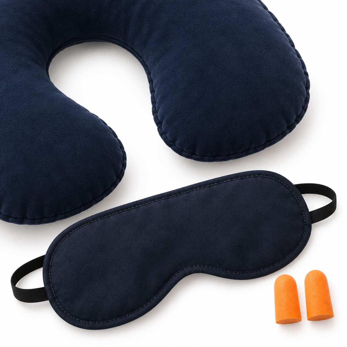 Set of 3 Travel Pillow,  Eye Mask & Ear Plugs