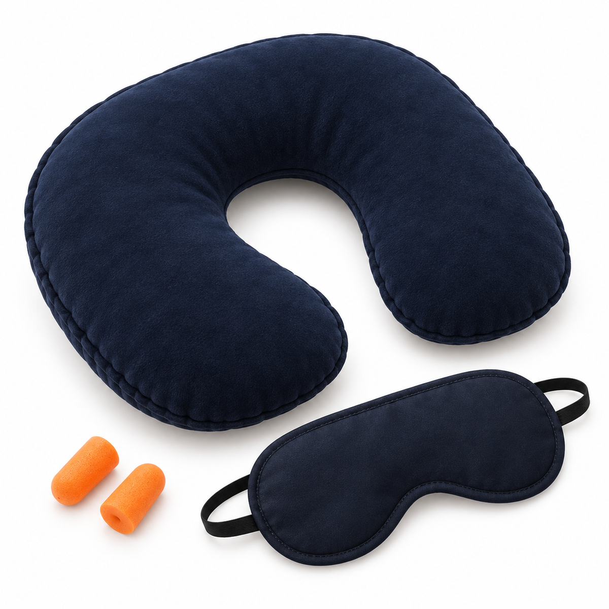 Set of 3 Travel Pillow,  Eye Mask & Ear Plugs