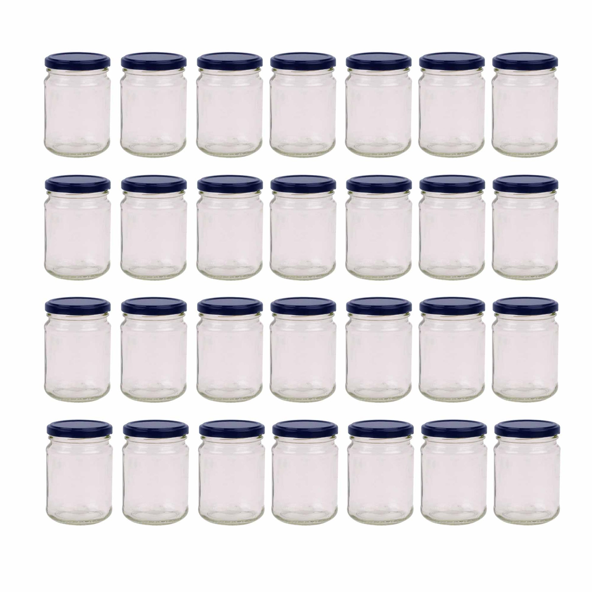28x 250ml Flint Glass Jars +  Twist Lids - Round Food Storage Small Spices-0
