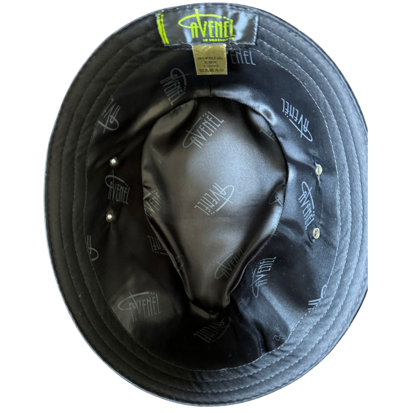 Avenel Mens Wool Felt Cotton Trilby Hat w/ Canvas Piping - Black-4