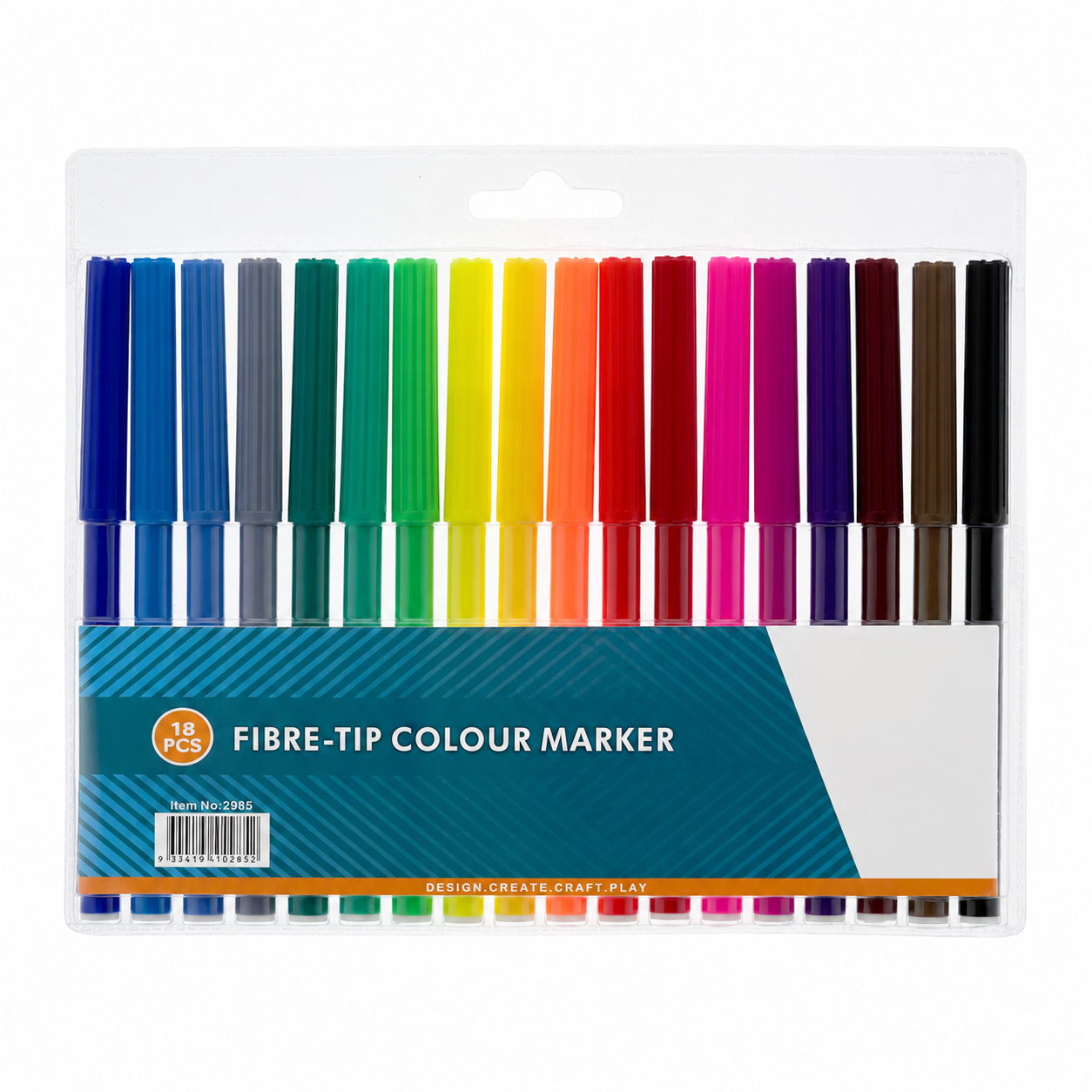 18x Fibre-Tip Colour Markers for Drawing & Colouring in Assorted Colours