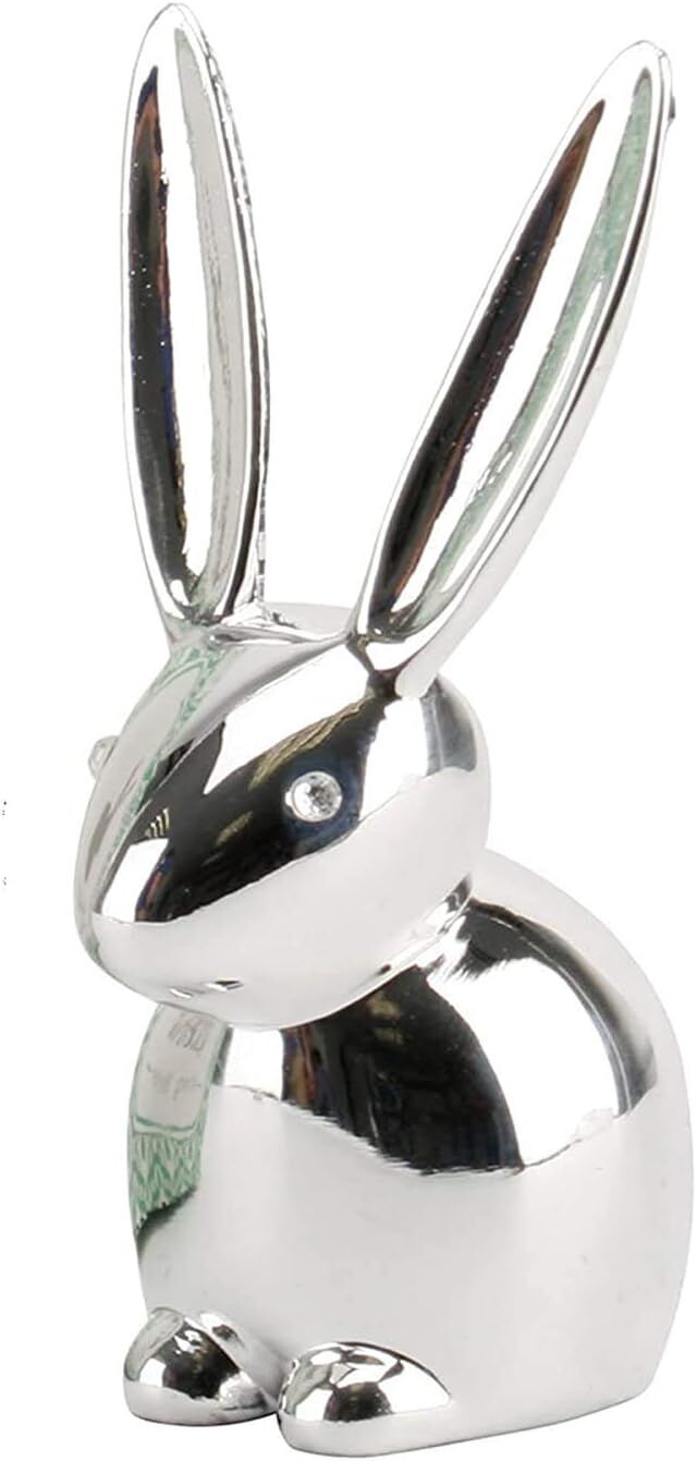 Umbra 3" Chrome Zoola Long Ear Bunny Rabbit Ring Jewelry Holder