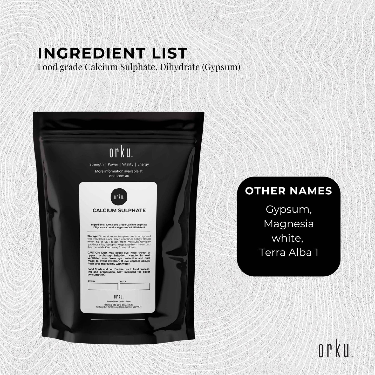 400g Calcium Sulphate Gypsum Powder -  Food Grade Hydrous Sulfate-2