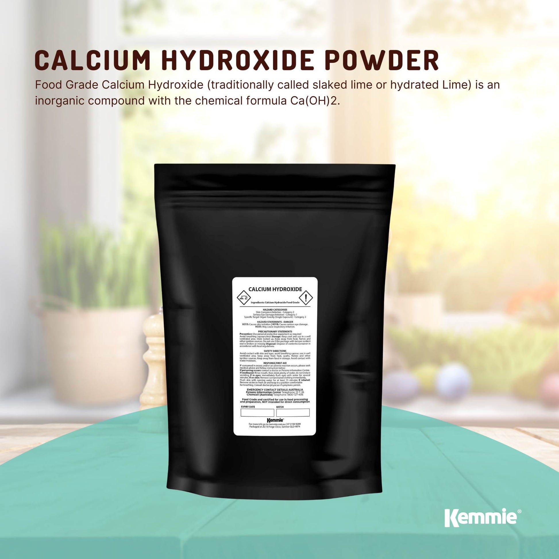 100g Food Grade Calcium Hydroxide Powder - FCC Hydrated Slaked Pickling Lime-1