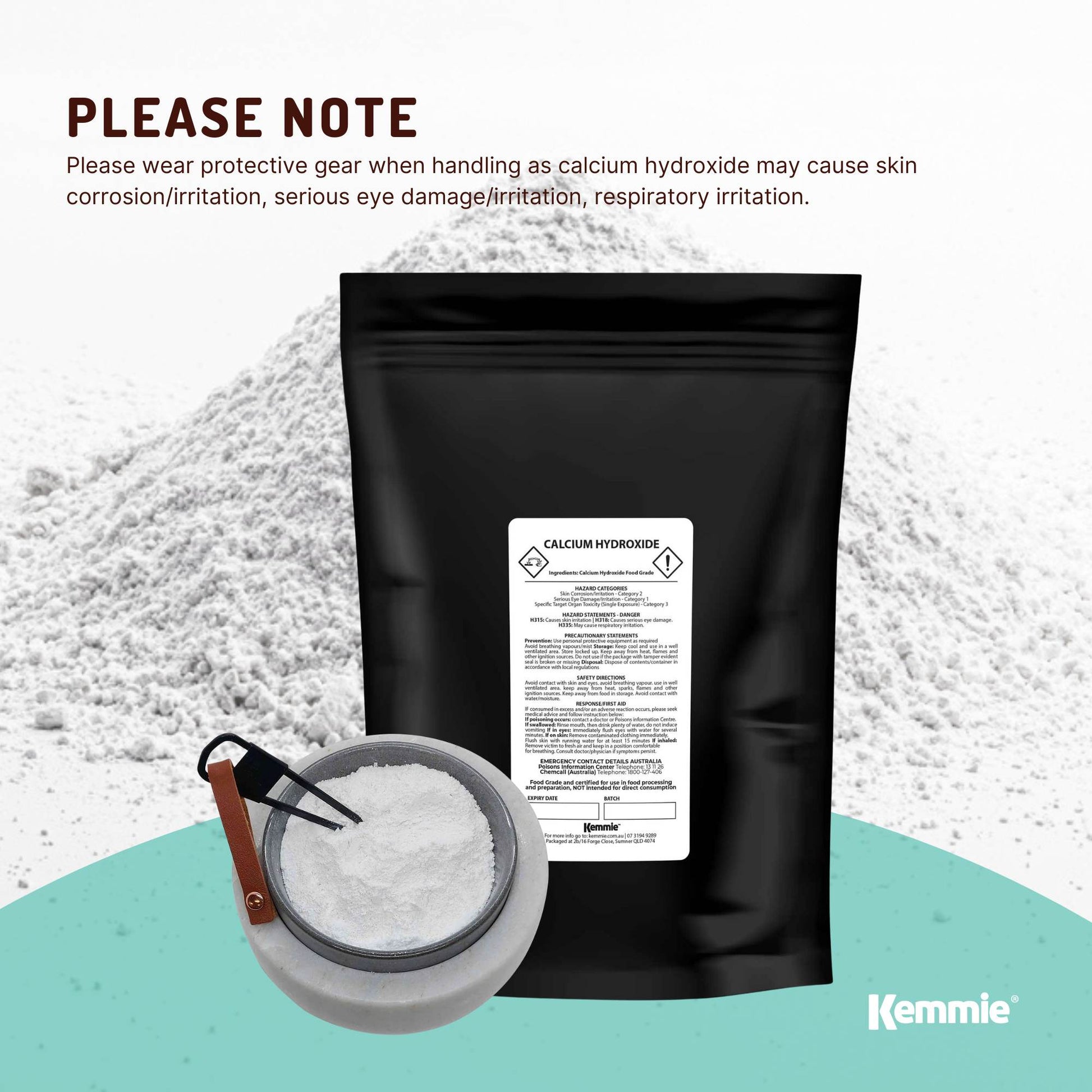100g Food Grade Calcium Hydroxide Powder - FCC Hydrated Slaked Pickling Lime-3