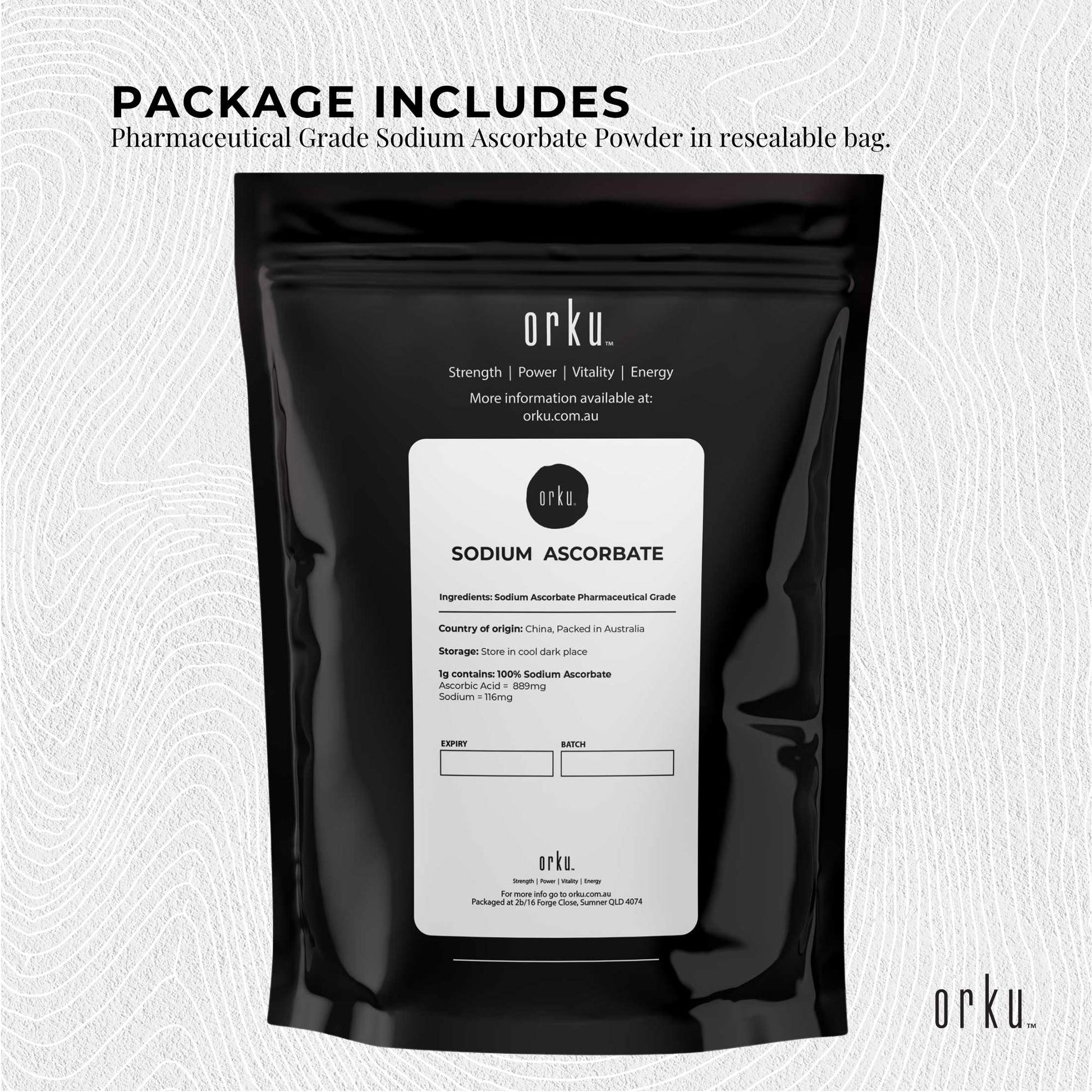 2Kg Sodium Ascorbate Powder - Vitamin C Buffered Pharmaceutical Ascorbic Acid-2