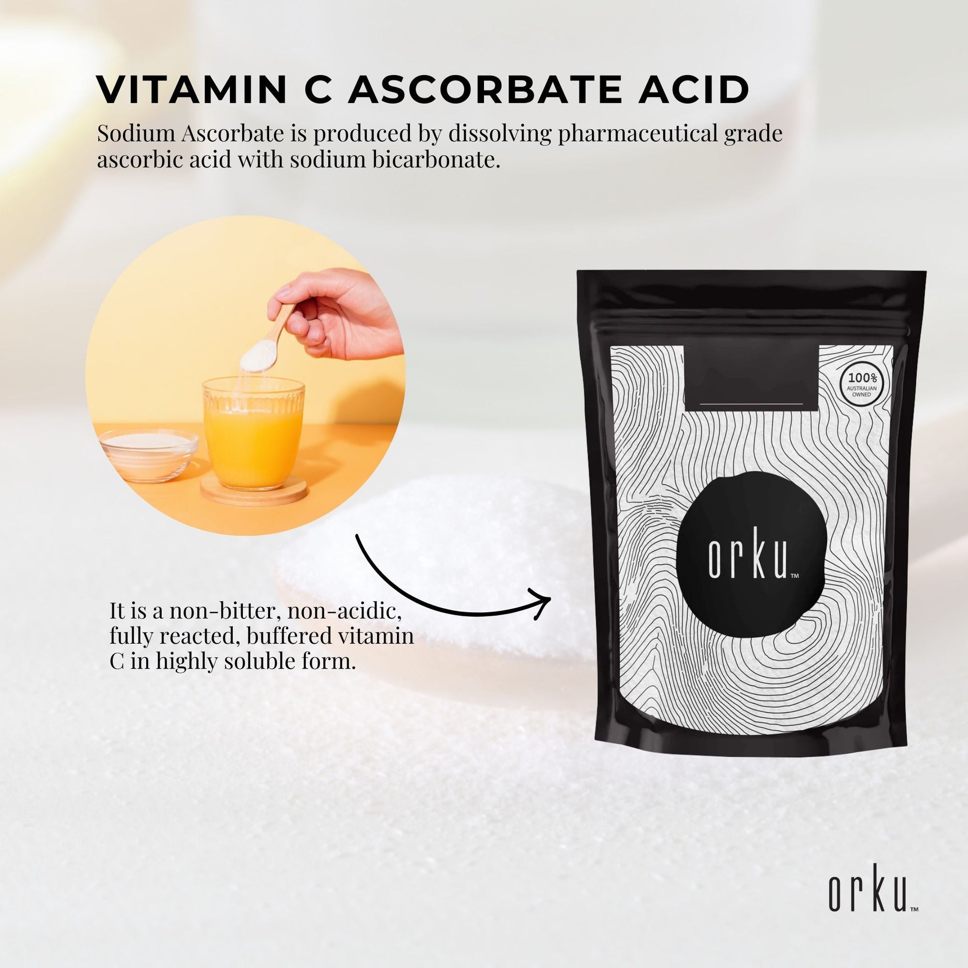 2Kg Sodium Ascorbate Powder - Vitamin C Buffered Pharmaceutical Ascorbic Acid-3