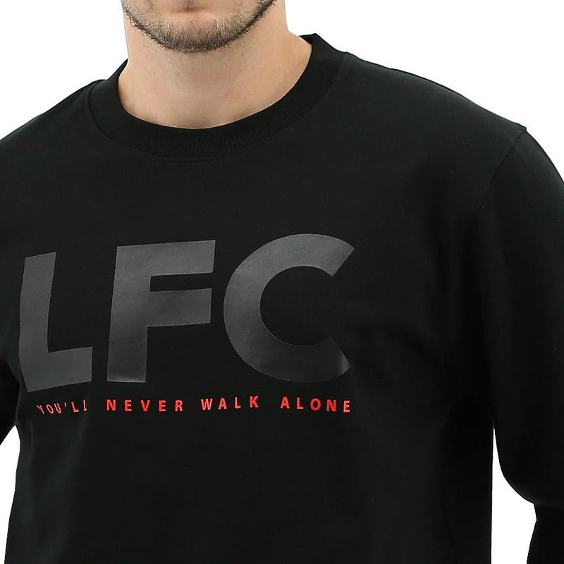Liverpool FC Mens Crew Jumper Sweatshirt Winter Warm Soccer Football LFC - Black-4
