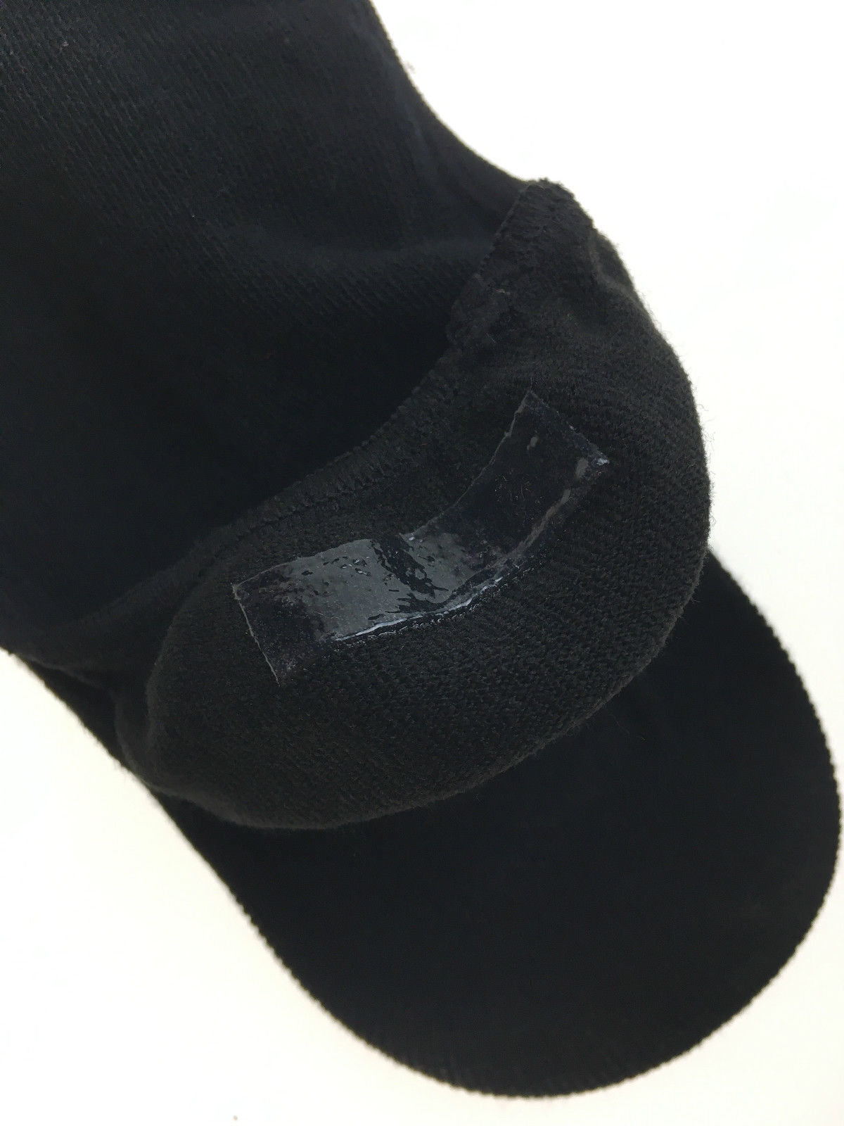 2x NO SHOW COTTON SOCKS Non Slip Heel Grip Low Cut Invisible Footlet Seamless - Black