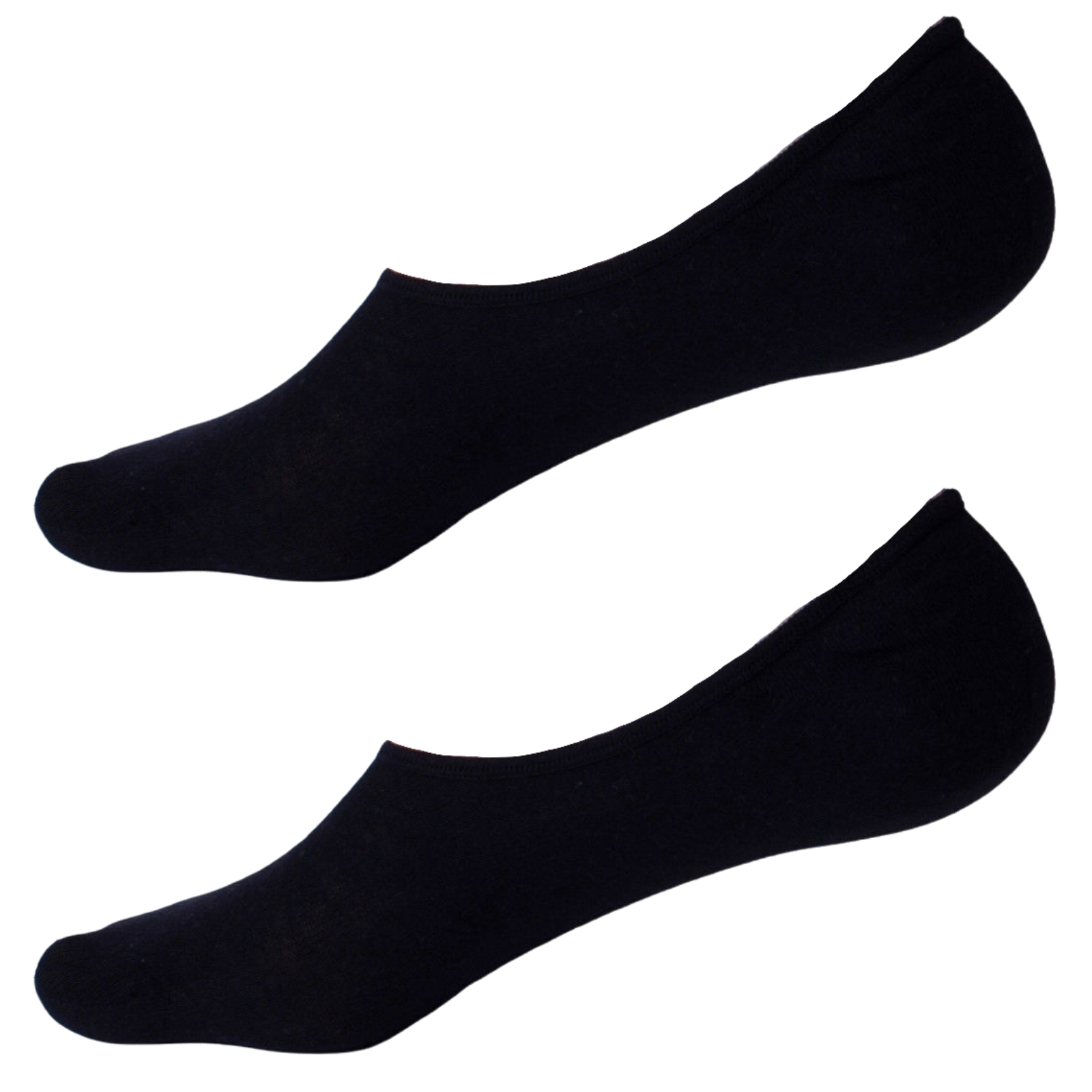 2x NO SHOW COTTON SOCKS Non Slip Heel Grip Low Cut Invisible Footlet Seamless-1