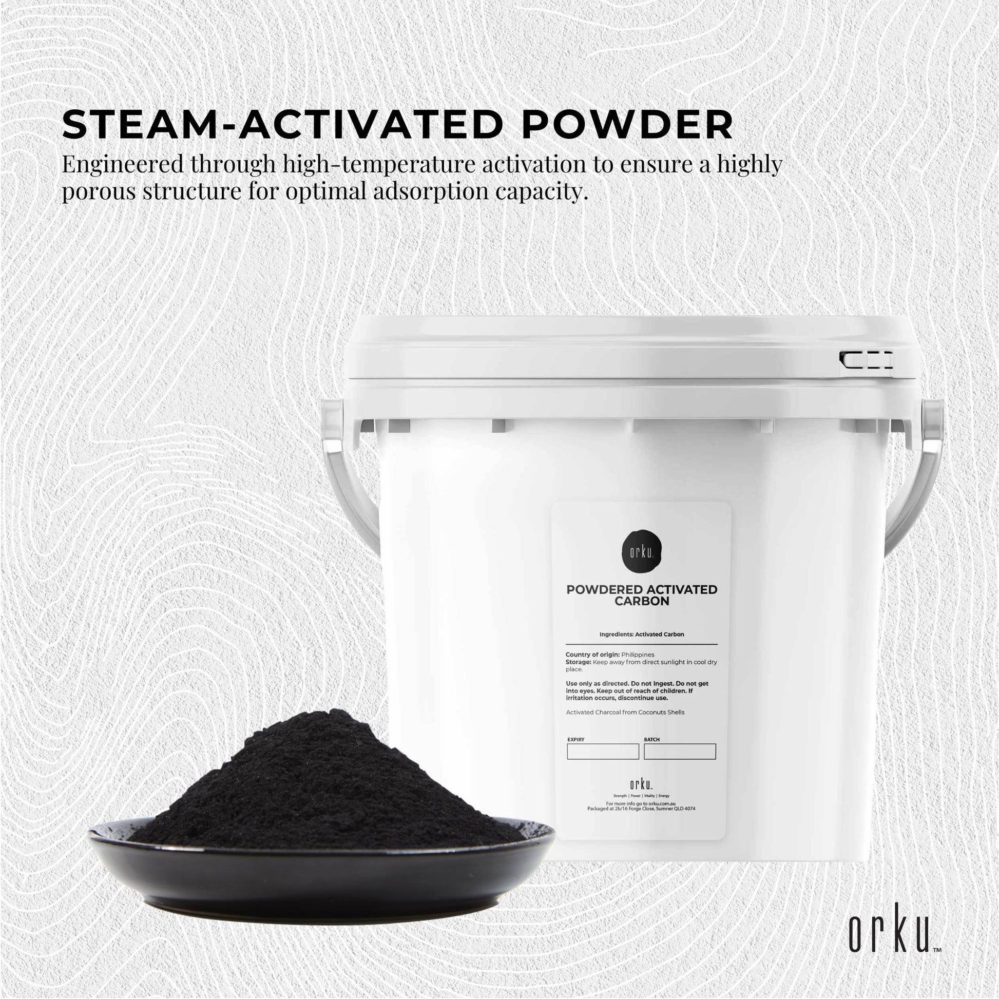 2.3Kg Activated Carbon Powder Coconut Charcoal Bucket - Water Filtration-2