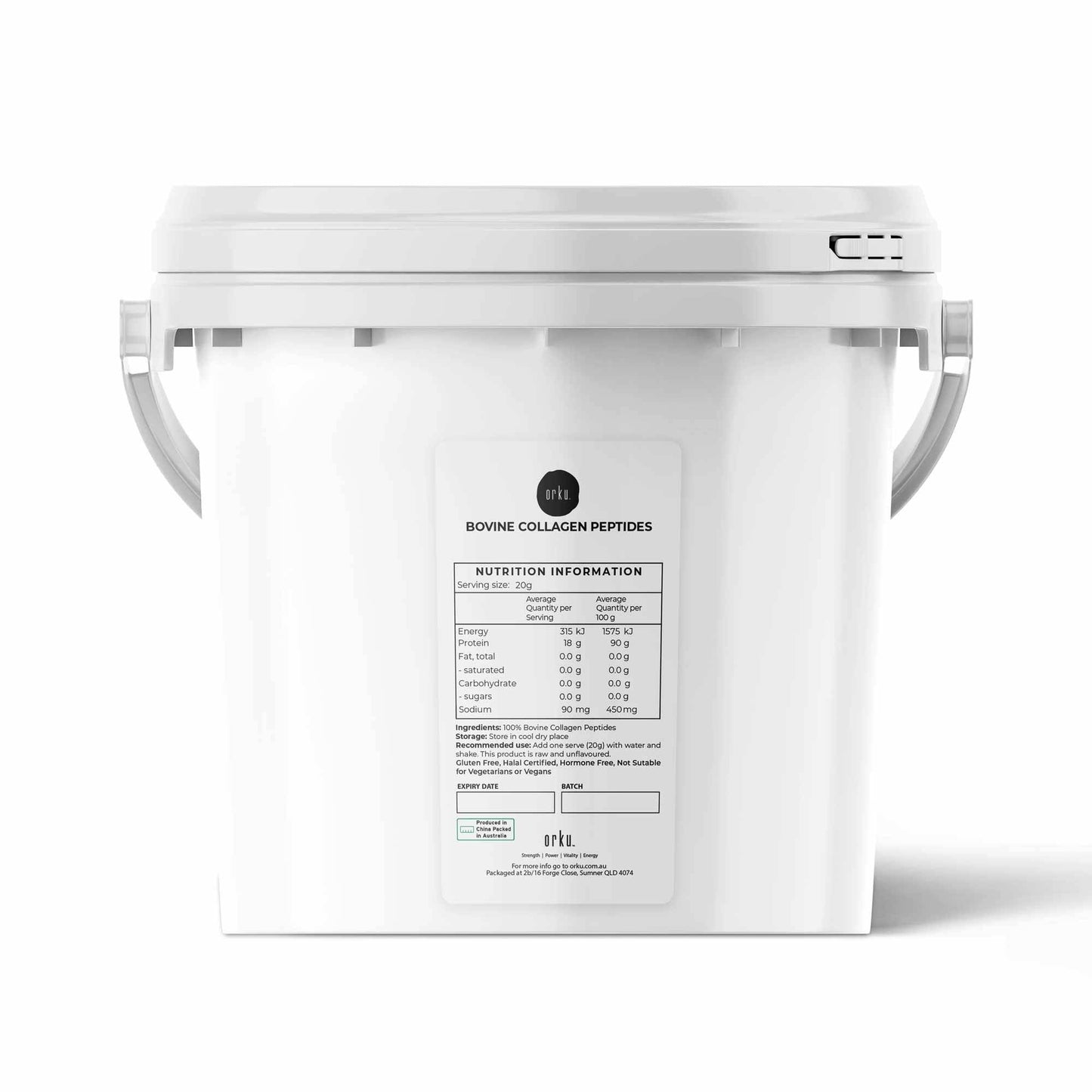 2.5Kg Collagen Powder Bucket - Bovine Protein Peptide Supplement Unflavoured-0