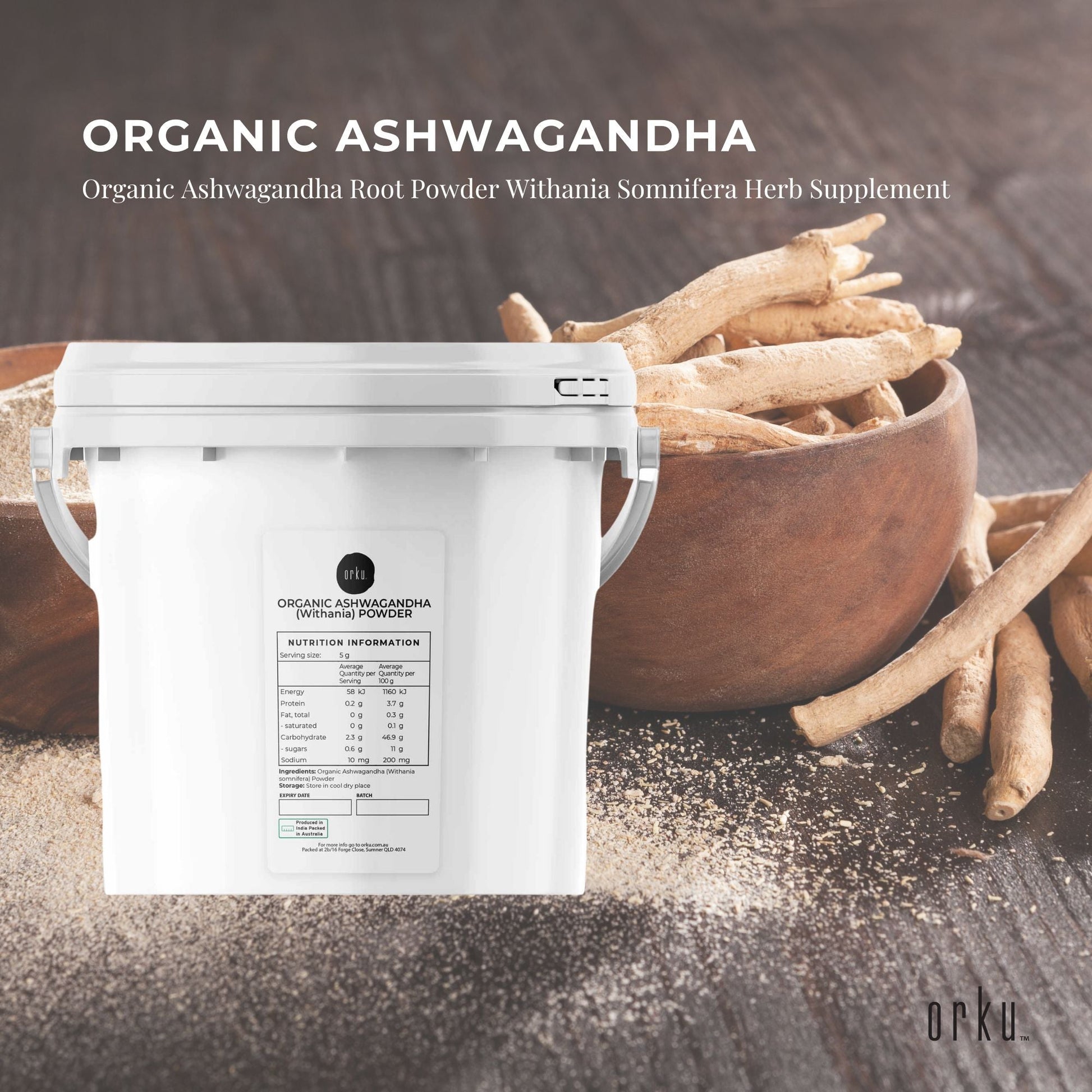 2.5Kg Organic Ashwagandha Powder Tub Withania Somnifera Root Herb Supplement-1