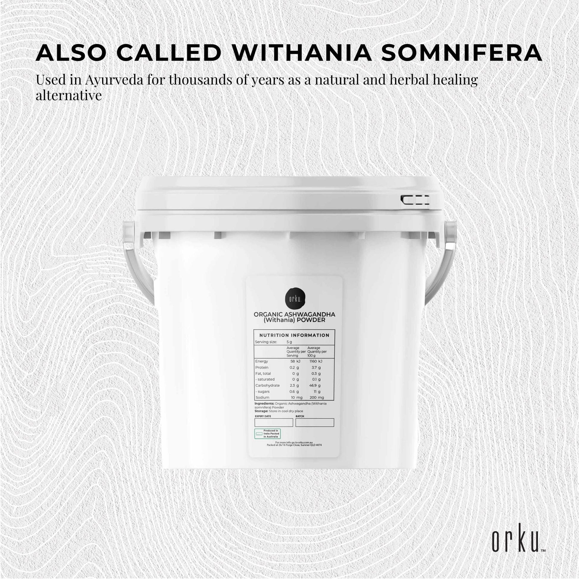 2.5Kg Organic Ashwagandha Powder Tub Withania Somnifera Root Herb Supplement-2