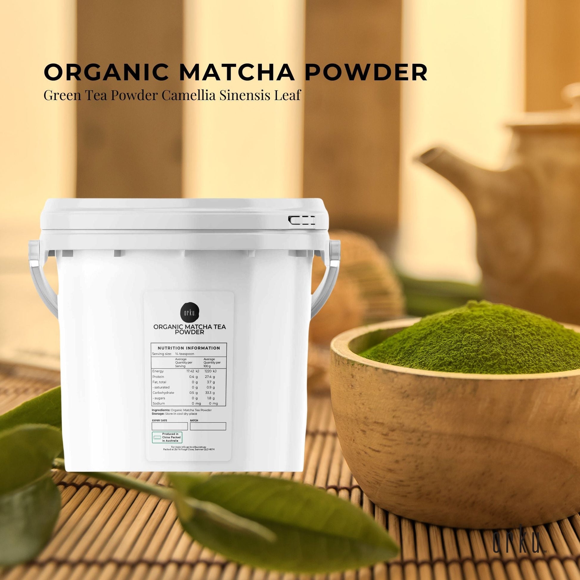 2.5Kg Organic Matcha Powder Tub Bucket Camellia Sinensis Green Tea Leaf-1