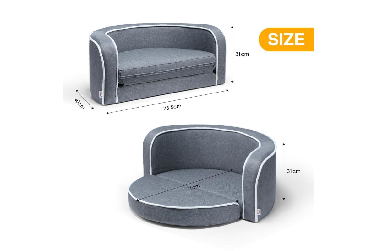 2in1 Pet Bed Sofa Foldable Cushion Fabric Luxury-1