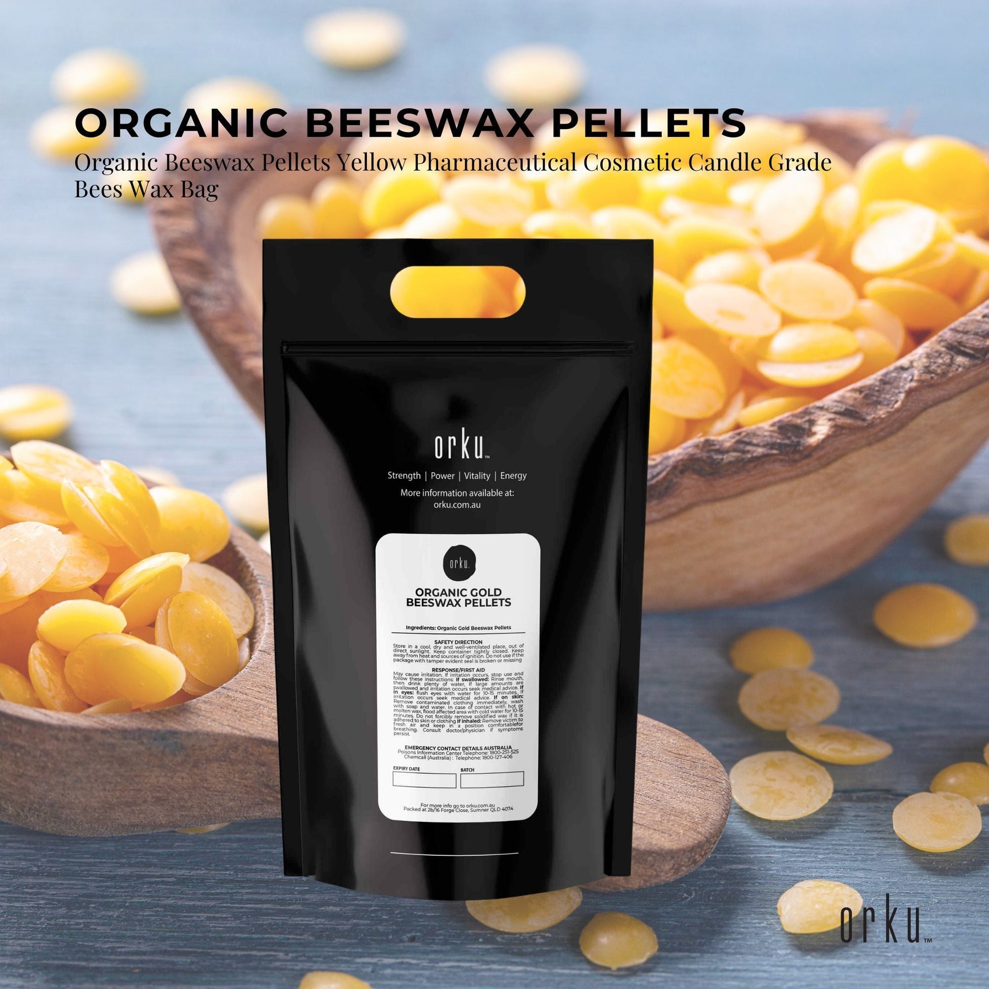 2kg Orku Organic Beeswax Pellets Yellow - Cosmetic Grade Quality Pure Bees Wax-4