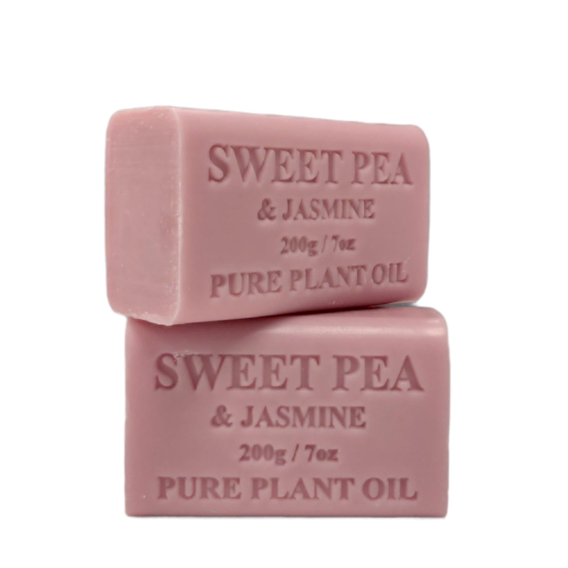 2x 200g Plant Oil Soap Sweet Pea Jasmine Scent Pure Natural Vegetable Base Bar-0