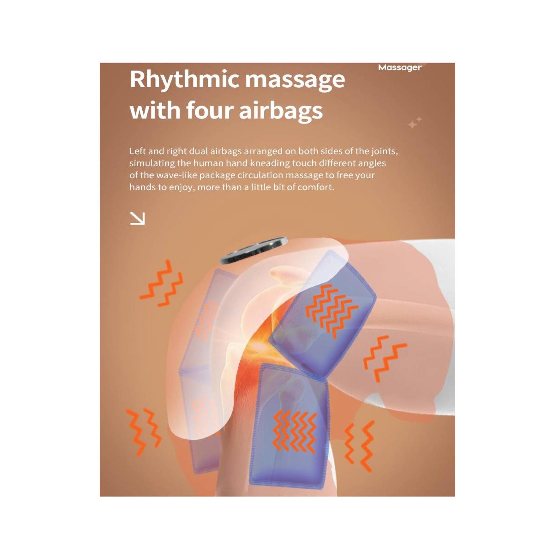 2x Electric Knee Massager - Rechargeable Air Compression Heat Vibration Machine-2