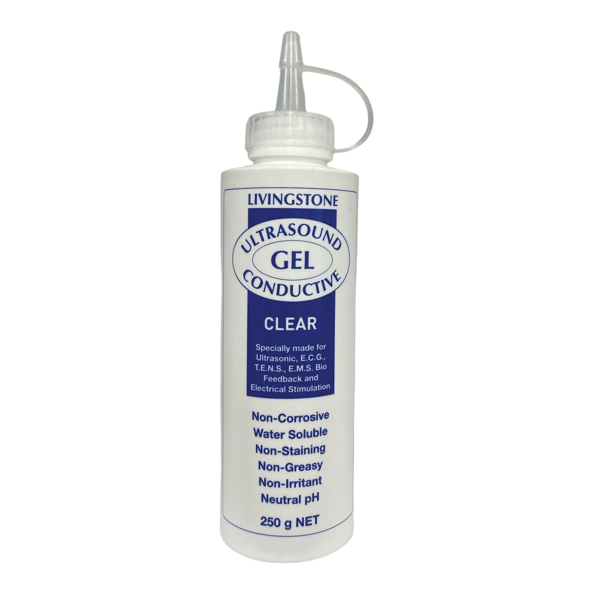 2x Livingstone 250ml Conductive Ultrasound Lubricating Gel - Squeeze Bottle-1