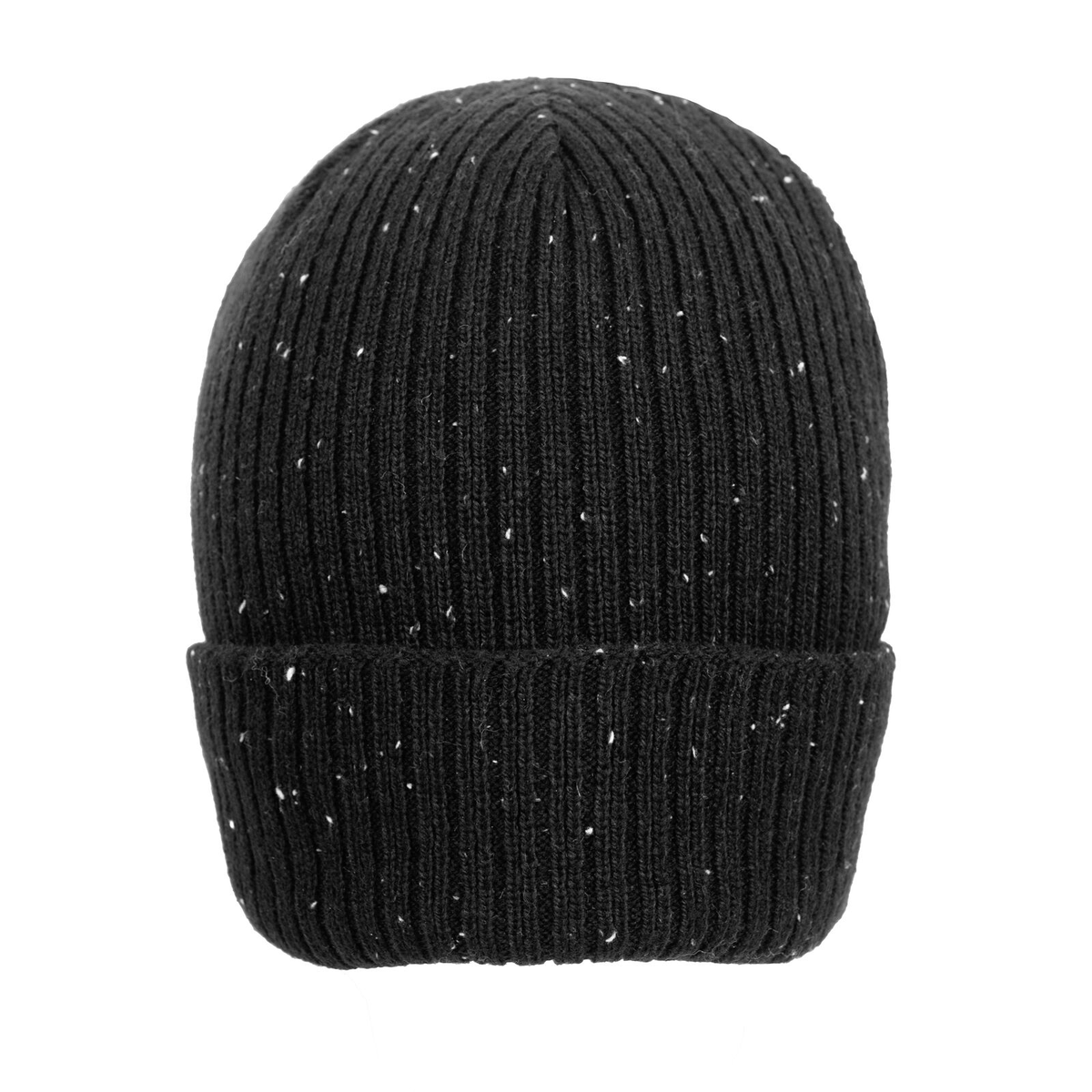 Dents Womens Ribbed Knit Wool Blend Beanie Hat with Marl Yarn in Black