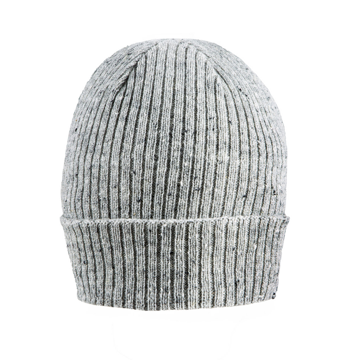 Dents Womens Ribbed Knit Wool Blend Beanie Hat with Marl Yarn in Dove Grey