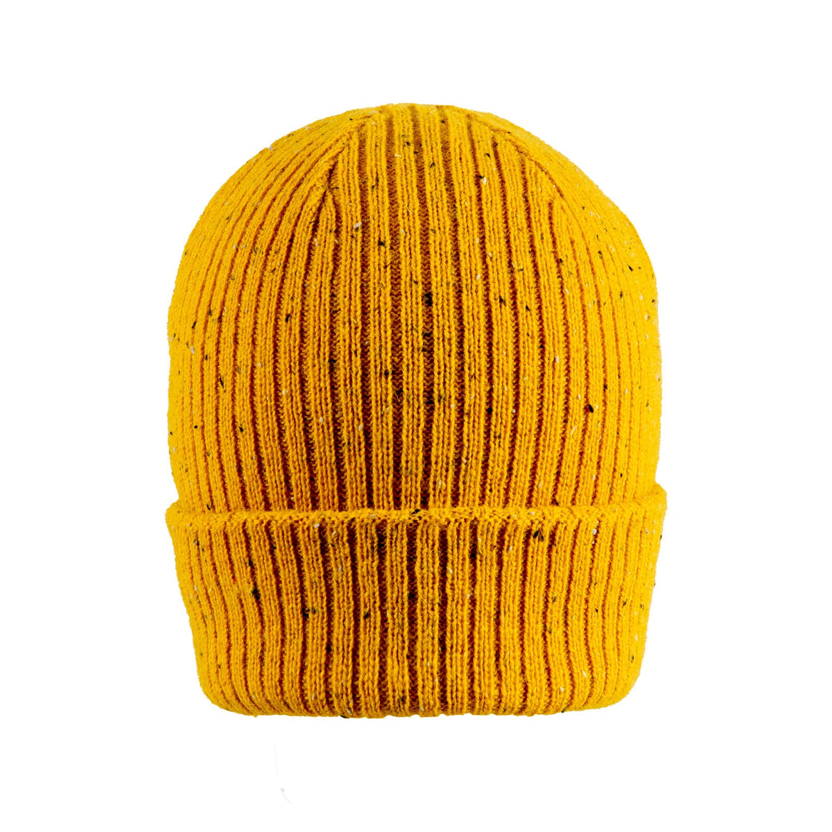 Dents Womens Ribbed Knit Wool Blend Beanie Hat with Marl Yarn in Ochre