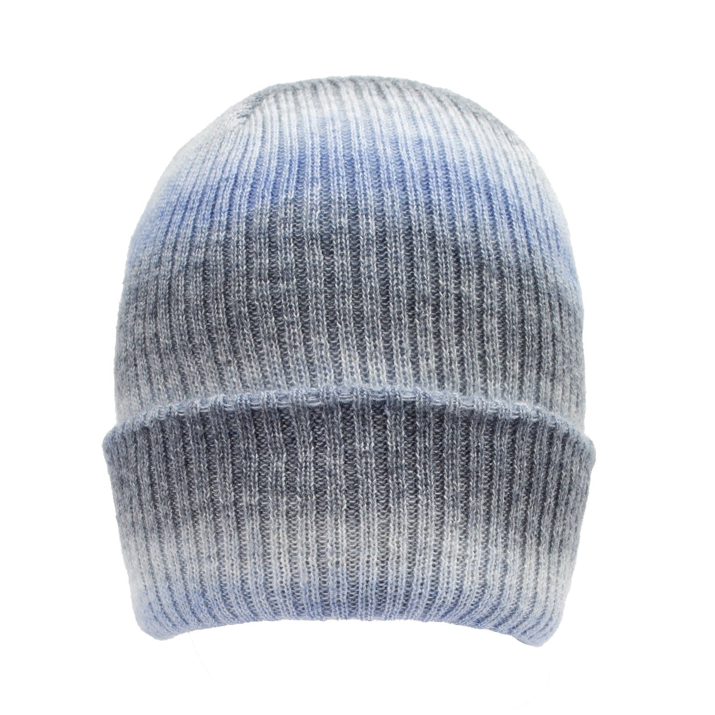 Dents Womens Ribbed Knit Beanie Hat with Ombre Pattern in Pale Blue