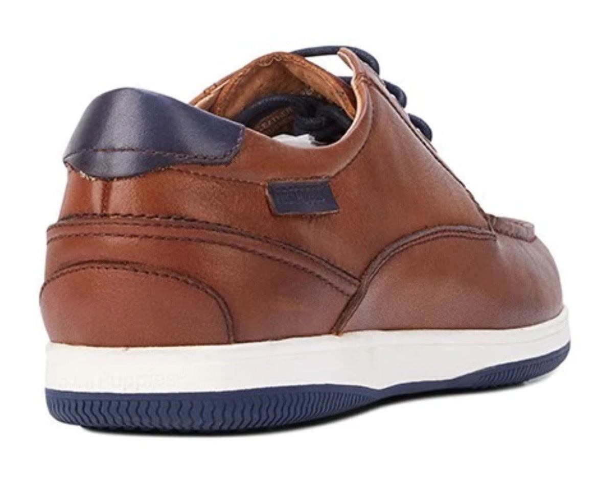 HUSH PUPPIES Mens Dusty Smooth Leather Shoes Formal or Casual - Dark Tan-3