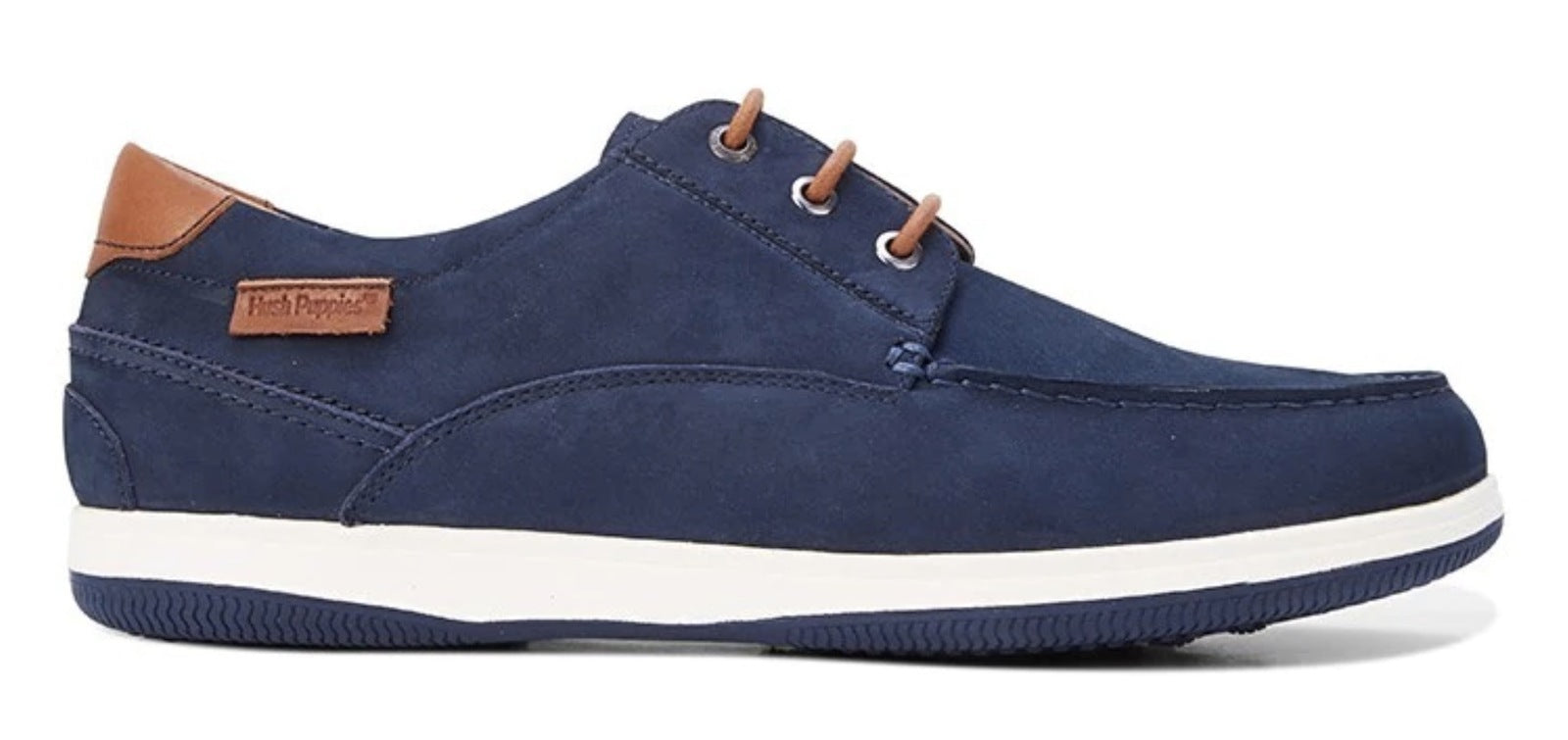 HUSH PUPPIES Mens Dusty Leather Shoes Soft Casual or Formal - Navy Nubuck-3
