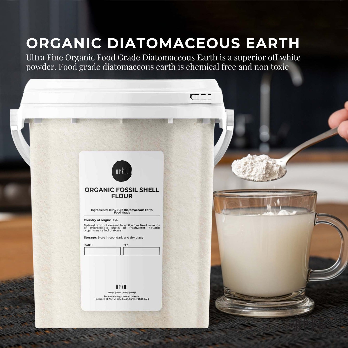 300g Organic Fine Diatomaceous Earth Tub - Food Grade Fossil Shell Flour Powder-1