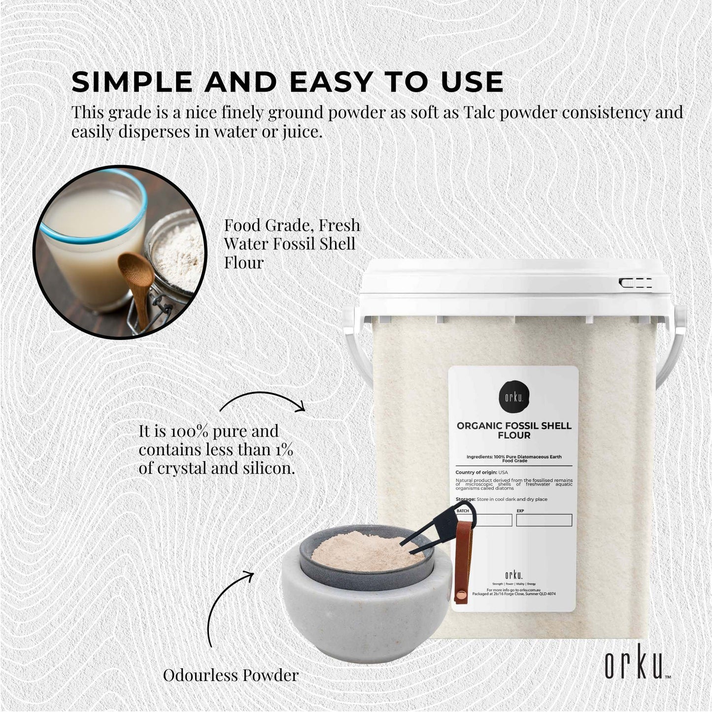 300g Organic Fine Diatomaceous Earth Tub - Food Grade Fossil Shell Flour Powder-4