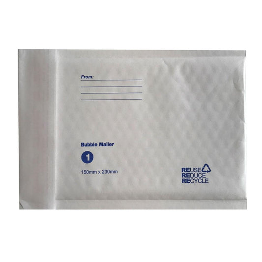 300x Tempest 150x230mm Bubble Mailers No.1 White Padded Eco Mail Bags Envelopes-0