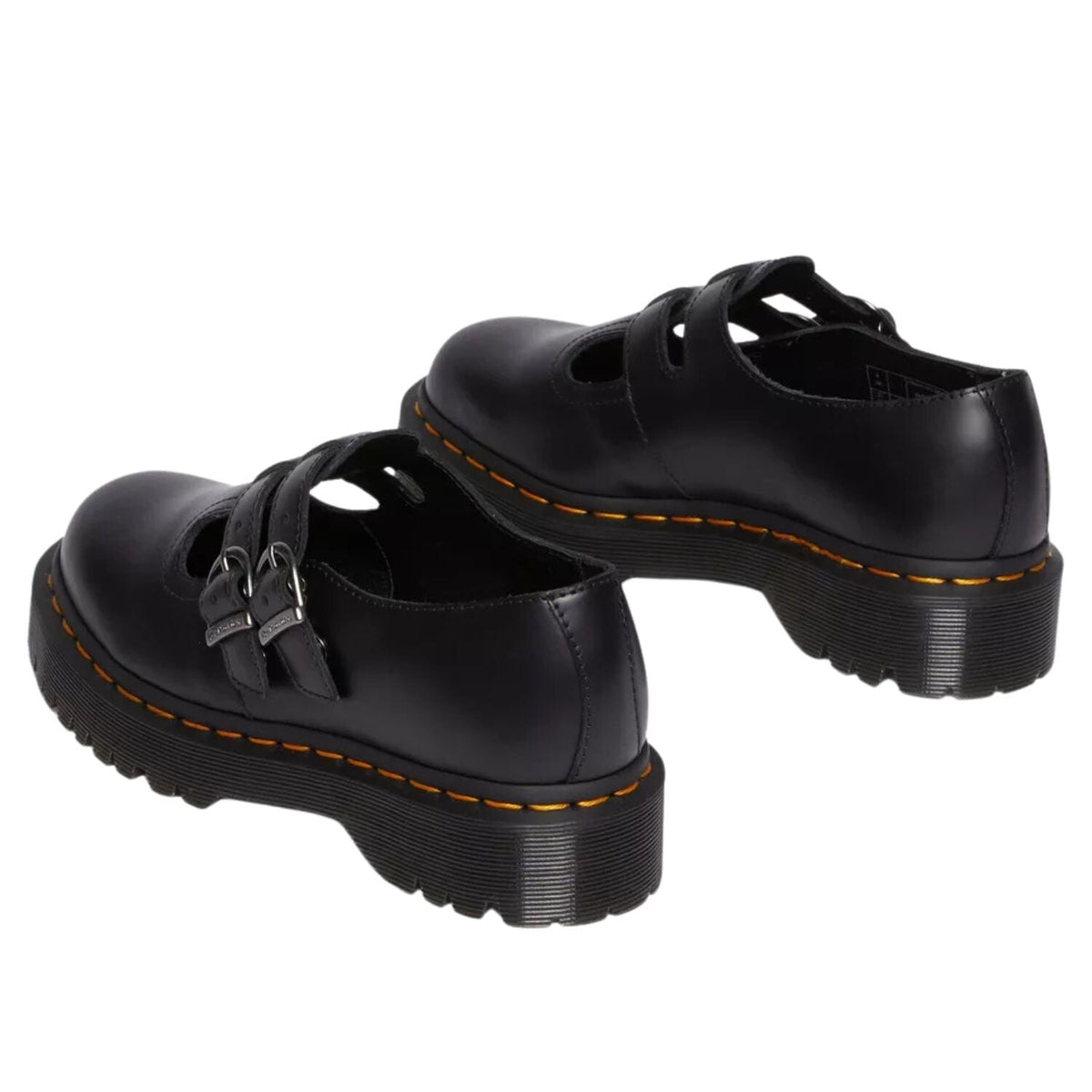Dr. Martens 8065 II Bex Smooth Platform Double Buckle Leather Mary Jane Shoes in Black