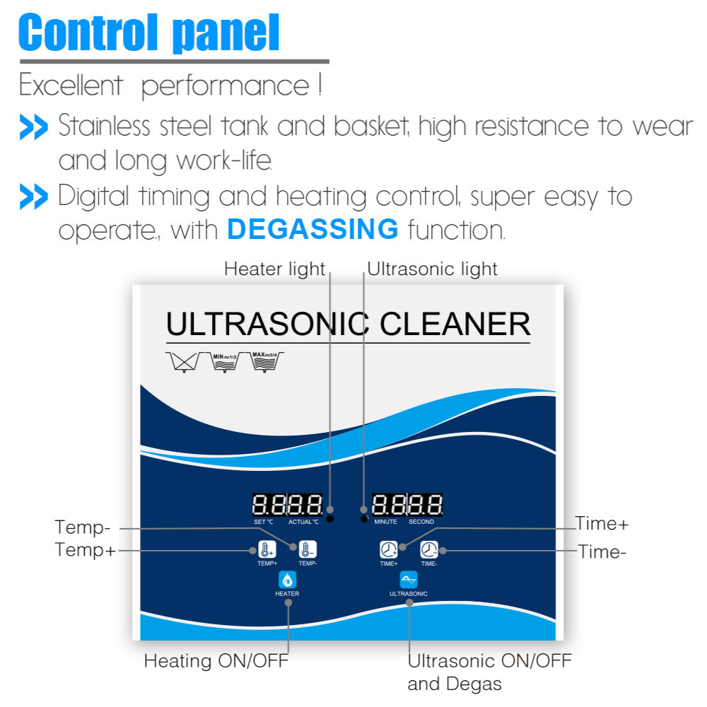 30L Digital Ultrasonic Cleaner Jewelry Ultra Sonic Bath Degas Parts Cleaning-3