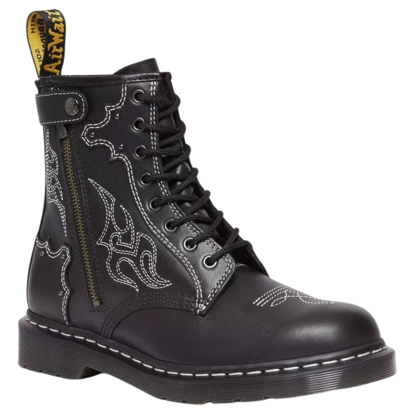 Dr. Martens 1460 Gothic Americana Leather Boots (8 Eye Lace Up) - Wanama Black-5