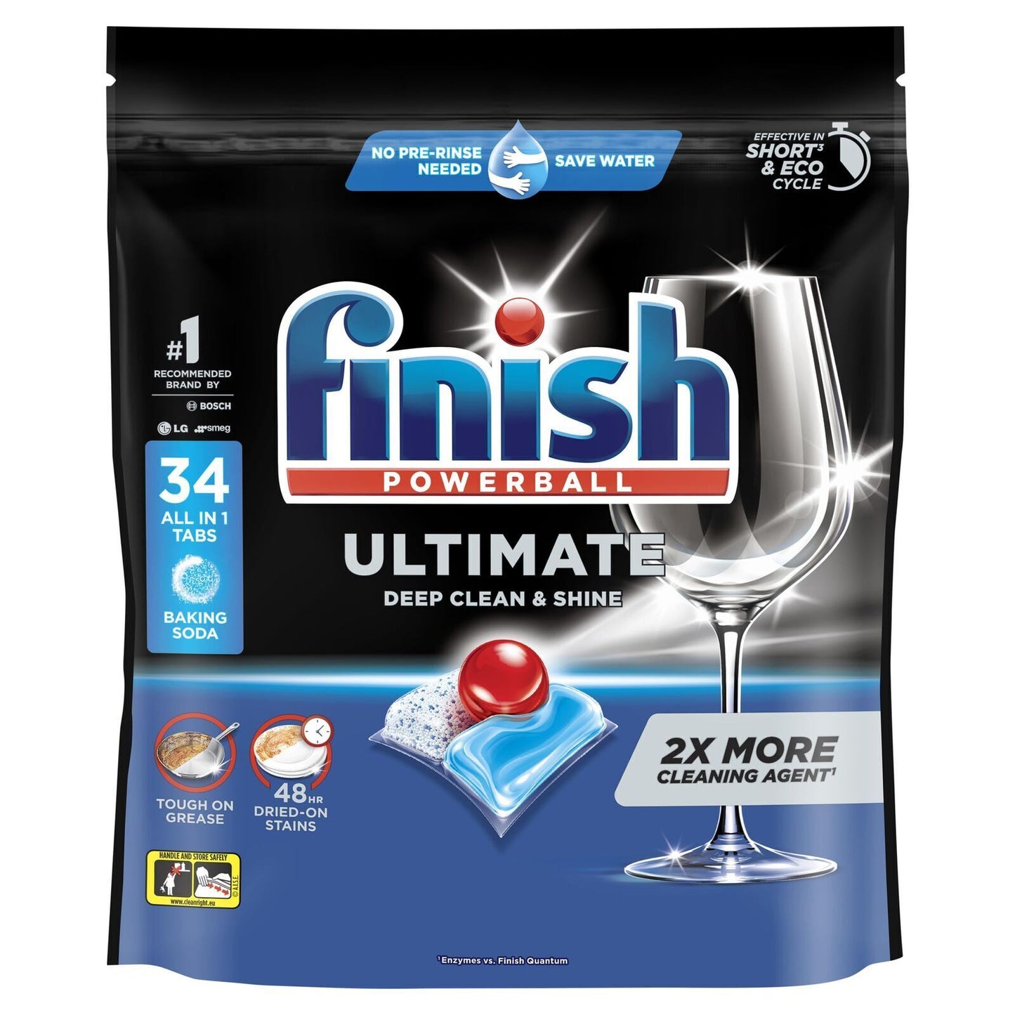 Finish PK34 Dishwasher Tabs Powerball Ultimate Deep Clean And Shine Baking Soda
