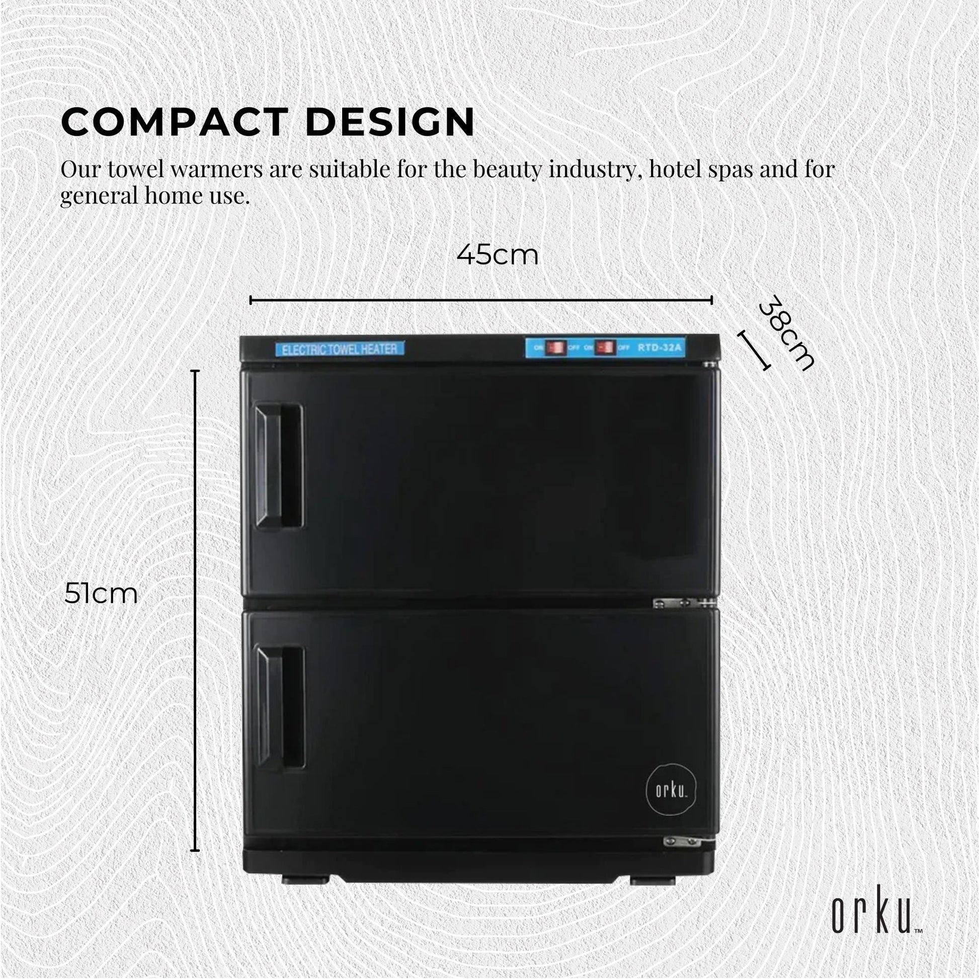 32L Black UV Electric Towel Warmer Steriliser Cabinet Beauty Spa Heat Sanitiser-2